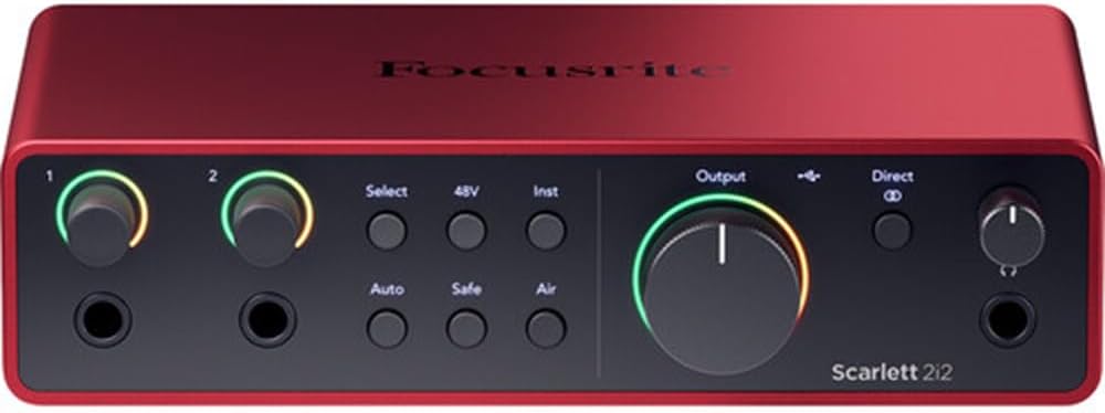 focusrite scarlett 2i2 interfaz de audio usb c (4.ª generacion)