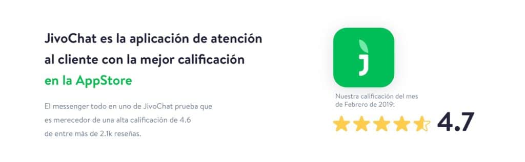 JivoChat calificación en el AppStore de 4.7