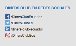 Usernames Diners Club del Ecuador Captura de pantalla de Diners Club en Redes Sociales.