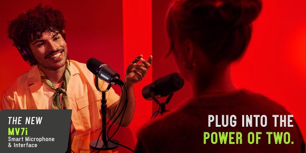 shure mv7i microfono inteligente con interfaz de audio incorporada, microfono para podcast y musico